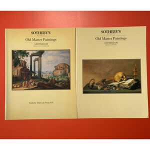 Sotheby's 2 Old Master Painting Art Auction Catalog Amsterdam Vintage 1986-1987